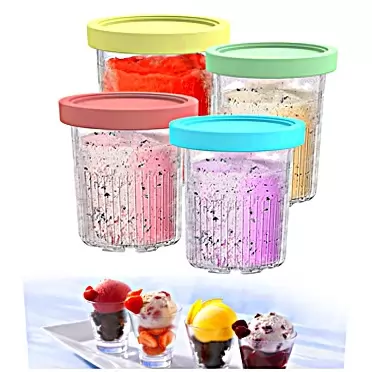 RAYPUR Creami Pints, for Ninja Creami Deluxe Containers,24 OZ Ice Cream Pint Airtight,Reusable for NC500 NC501 Series Ice Cream Maker
