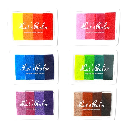 Prasacco 6 Packs Craft Ink Pad for Stamps, Washable Rainbow Ink Stamp Pads for Kids DIY Multicolor Finger Print Ink Pads for Card Making, Stamping, Scrapbooking (24 Colors)