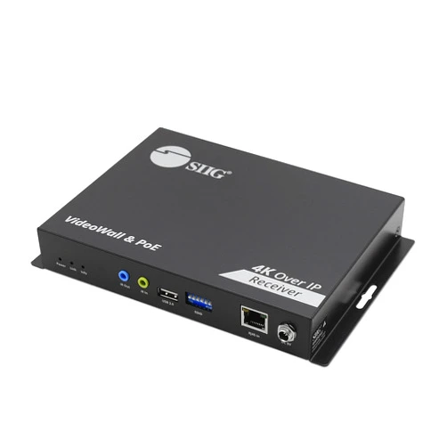 SIIG 4K HDMI Over IP Matrix Switch Receiver Only, 4K 60Hz, USB KVM Extender, Video Wall Control, Scalable for Multiple Video Sources and Displays, IR Passthrough, PoE, TAA Compliant (CE-H27G11-S1)