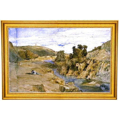 Art Oyster Paul Huet Riverbank Saint-Thomas near Bort-les-Orgues - 18