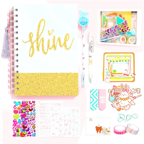 Arulis DIY Journal Kit, Gifts for Girls Age of 8 9 10 11 12 13 Years Old and Up, Girls Journal Set for Teen Decorate Her Planner/Organizer Birthday Gift Cute Art Crafts Scrapbook Stationary Kit