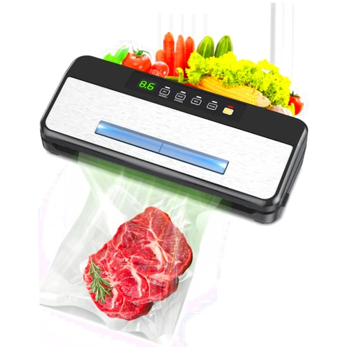 OSEYM Food Vacuum Sealer Machine, Powerful 90Kpa Pro Automatic Precision 6-in-1 Compact Food Preservation System, Food Sealers Vacuum Packing Machine with Cutter, Include Bag Roll, LED Indicator Light