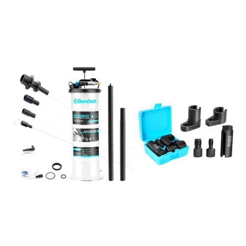 DURATECH 5PCS O2 Oxygen Sensor Socket Thread Chaser Set 6.5L Oil Extractor Pump Pneumatic/Manual