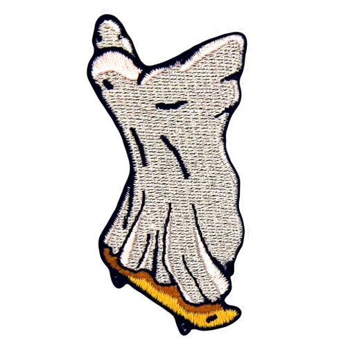ZEGINs Ghost Skateboard Patch Embroidered Applique Badge Iron On Sew On Emblem