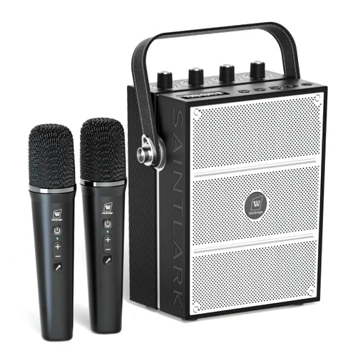 ResponseBridge 100W Powerful Voice Amplifier with 2 Wireless Microphones, Big Pro Sound Portable Speaker with Microphone, Bluetooth Speaker PA System Karaoke Machine Support BT/USB/TF Card/Aux/Guitar S99
