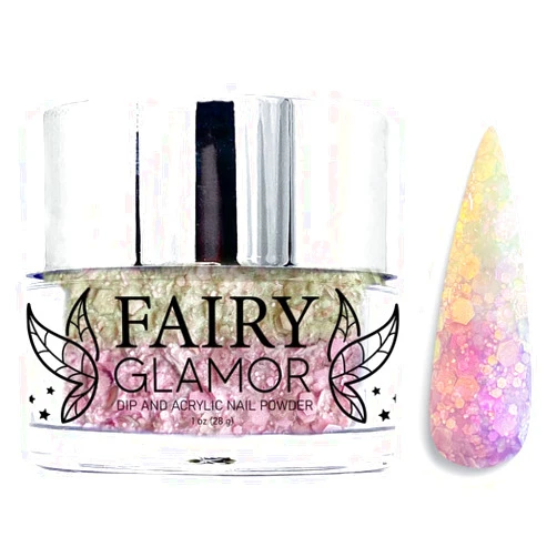 FAIRY GLAMOR Green Thermal Glitter Dip & Acrylic Nail Powder - Glitch - 1 oz
