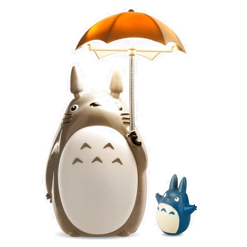 FEFURS Totoro Umbrella LED Night Light Kid's Character Lamp,My Neighbor Cute Stuff Night Light USB Charge (White Belly) Bonus Totoro Tumbler