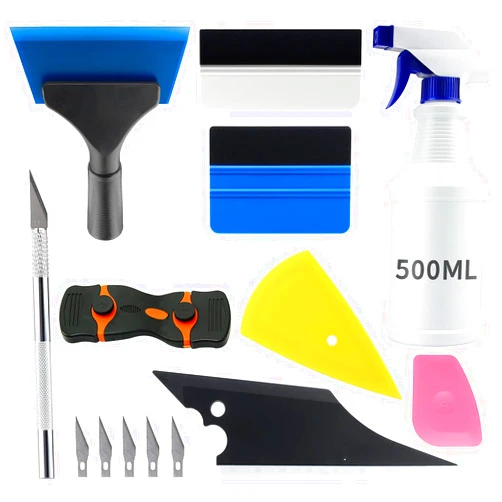 YXGOOD 9 Pcs Vehicle Car Window Tint Application Tools Kit Glass Protective Film Installing Tool Car Window Film Squeegee Auto Vinyl Wrap Installation Kit Squeegee for Vinyl (9)