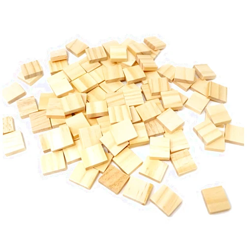Honbay 100PCS Rectangle Shaped Unfinished Blank Wood Pieces Wood Slices Wood Chips Embellishments for DIY Crafts, Home Decoration, Board Games, Early Childhood Education, etc