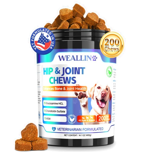 WEALLIN Joint Supplement for Dogs - Dog Joint Supplement Glucosamine for Dogs Hip and Joint Chondroitin Chews Treats for Dogs with MSM Lipid Mussels Vitamins Dog Hip and Joint Supplement for All Breed 200pcs