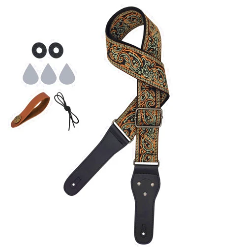BORGBAR Guitar Strap,Jacquard Embroidery Cotton Guitar Straps with Picks, Strap Locks and Strap Button, Best Gifts for Friend