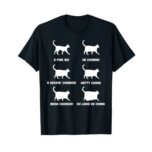 Chonk Cat Funny Cats Meme, Chonk Cat Chart T-Shirt