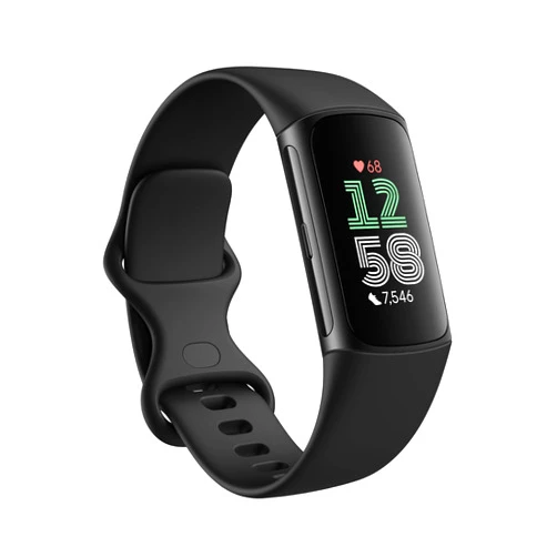 Fitbit Charge 6 Fitness Tracker with Google apps, Heart Rate on Exercise Equipment, 6-Months Premium Membership Included, GPS, Health Tools and More, Obsidian/Black, One Size (S & L Bands Included)