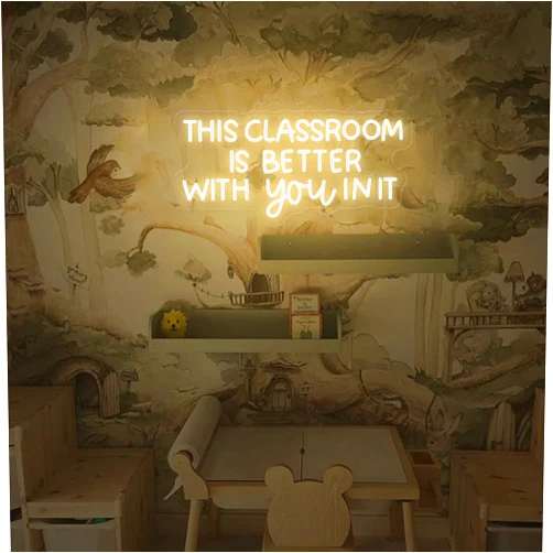 Kiparfod This Classroom Is Better With You In It Neon Sign Dimmable Teacher LED Neon Light Classroom Decor Welcome Door Sign, Gift for Teacher (Warm White)