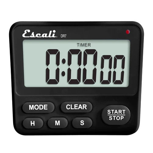 Escali Extra Loud Display Digital Kitchen Timer with Clock Mode, Recall Timer Magnetic Back
