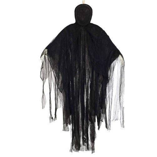 NEWBEA 5 Ft Halloween Decorations Outdoor Hanging Grim Reaper, Scary Creepy Faceless Ghost Large Life-Size Halloween Decor Prop