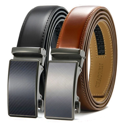 CHAOREN Leather Ratchet Belt Men 2 Pack - Customizable Fit, Effortless Style (35mm)