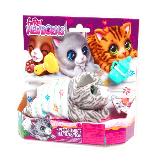 Just Play furReal Newborns Kitty Interactive Pet, Small Plush Stuffed Animal Cat with Sounds and Movement, Kids Toys for Ages 4 Up by Just Play