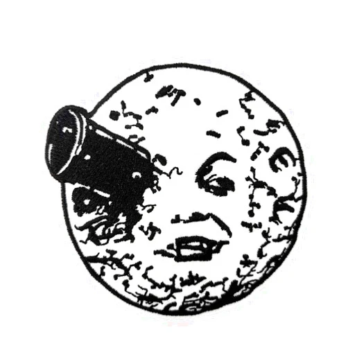 Cute-Patch A Trip to The Moon Embroidered Iron on Patch Old Film Gifts