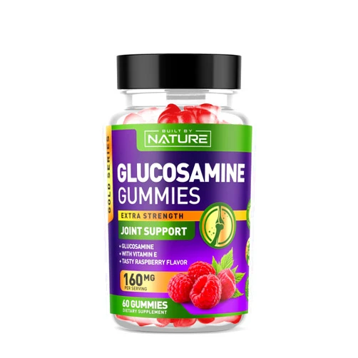 Built by Nature Glucosamine Gummies with Vitamin E - Advanced Joint Support Gummy Supplement, High Potency Antioxidant & Inflammatory Response, Comfort for Back, Knees, Hands, Non GMO, 60 Extended Delivery Gummies