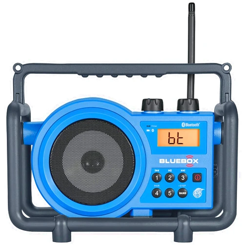 Sangean BB-100 BlueBox AM/FM Ultra-Rugged Digital Receiver with Bluetooth, Blue, 12.4