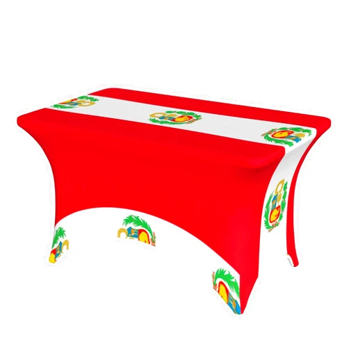 GaxfjRu Flag of Peru Rectangle Table Cloth - Fitted Tablecloths for 6 & 8 Foot Rectangle Tables - Suitable for Banquets, Outdoors