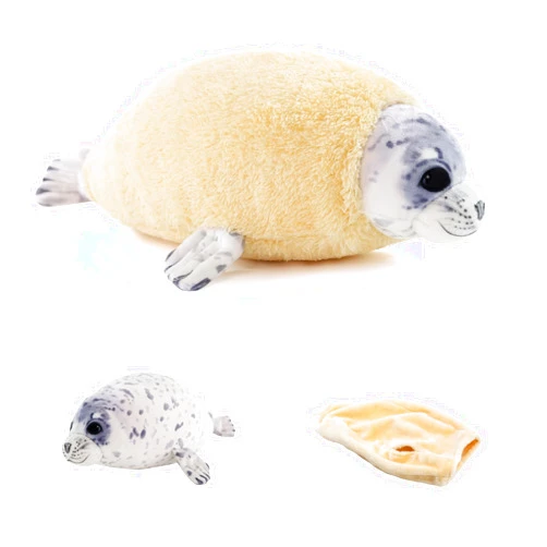 Dinyinor 20‘’ Molting Seal Plush Pillow,Chubby Blob Seal Plushies for Boys Girls, Kids' Throw Pillow,Cute Seal Stuffed Animal plushies,Gifts for Kids Birthday,Valentine,Christmas