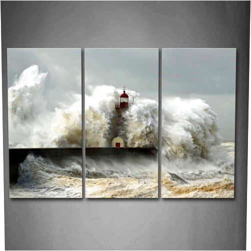 First Wall Art Lighthouse Wall Art Lighthouse Gift Canvas Picture Wall Decor The Picture Print On Canvas Seascape Picture for Living Room Kitchen Home Decor