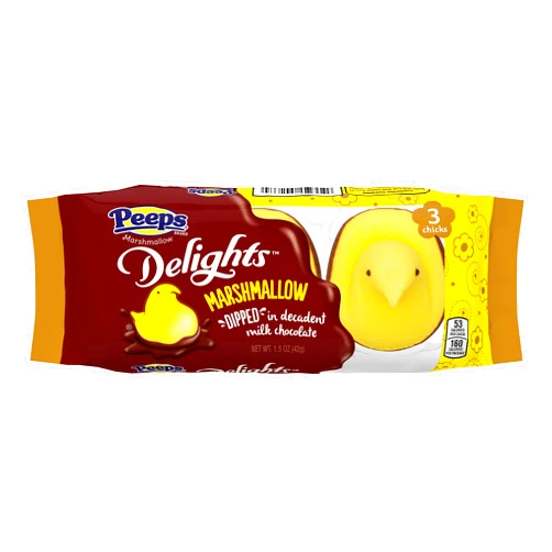 Peeps Milk Chocolate Dipped Marshmallow Peeps Yellow Chicks (1 pack of 3)