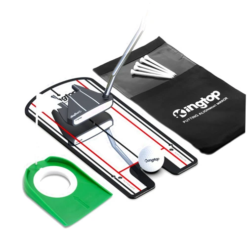 KINGTOP Golf Putting Mirror - Alignment Putting Training Aids for Consistency & Accuracy - Ideal for Indoor | Outdoor Practice, with Carry Bag and Golf Tees