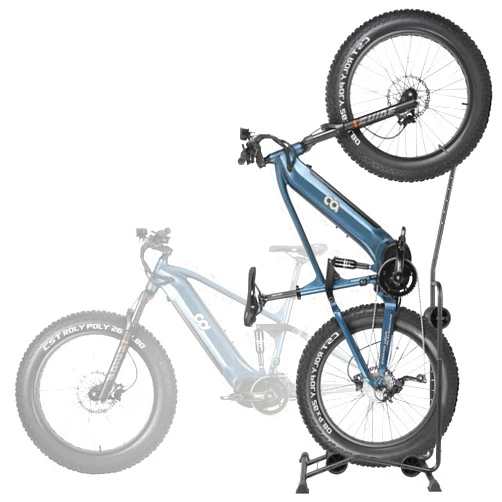 CyclingDeal Upright E Bike Fat Tire Bike Stand - Vertical & Horizontal Bike Rack Bicycle Storage Stand - Vertical E Bike Rack Garage - Fat Tire Bike Storage Rack - Holds Bikes up to 110 lbs