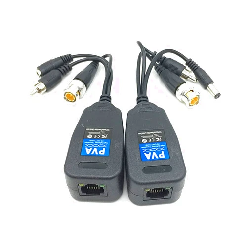 HKBTM 8MP HD BNC Video Power Balun Audio to RJ45 Connector HD-CVI/TVI/AHD Transceiver for CCTV Security Surveillance Camera System (1 Pair)