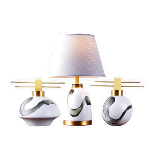 CORCI Bedside Lamps, Living Room Desk Lamp, Ink and Wash Ceramics Smooth Desk Lamp Entrance Corridor Decoration Light Fashion Desk Lamp Decoration Reading Lamp/D/30*30*26Cm,30*30*24Cm,36*36*54Cm