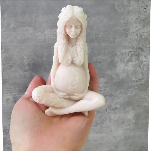 TVLJEWELRY New 2024 Western Historical Figure Statue Mother of Earth Gaia Candle Silicone Mold Handmade Soap Plaster Resin Candle Making Kit Tools Tray Mold Decoration Kitchen Accessories Creative Gift
