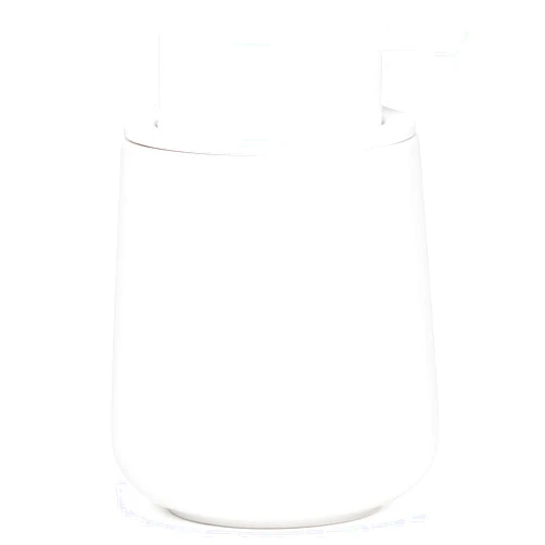 BosilunLife White Soap Dispenser - Ceramic Hand Dish Soap Dispenser for Bathroom 12ounce Refillable Liquid Hand Wash Dispenser for Essential Oil, Lotion Soap (Rubber Paint)