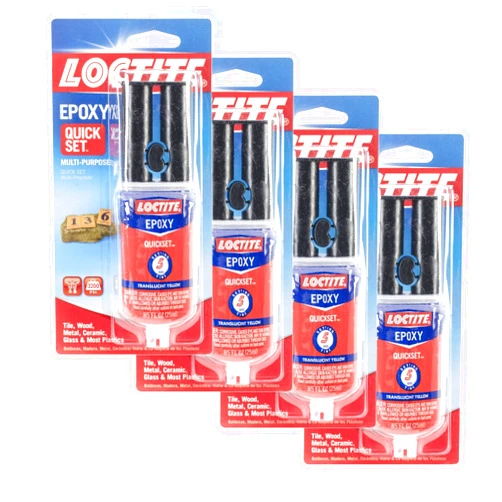 Loctite Epoxy Quick Set 0.85-Fluid Ounce Syringe (1395391) - 4 Pack