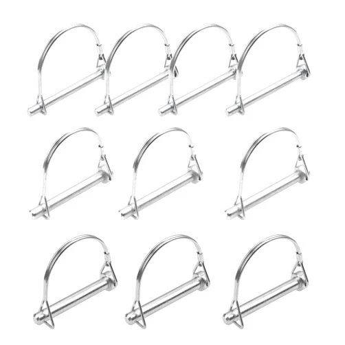 Rrina 10Pcs Heavy Duty PTO Pin Assortment Kit Shaft Locking Pin Safety Coupler Pin 1/4