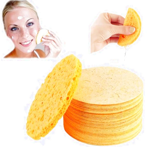 VhoMes Phor Essentials Turmeric Kojic Acid Pads Facial Sponges for Cleansing and Exfoliating (100 Pcs)