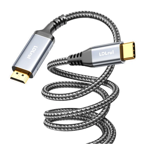 LDLrui USB C to HDMI Cable,4K@60Hz Type-C to HDMI 2.0 Cord,[5FT, Gold-Plated Plugs,High Speed],HDR C Cable to HDMI -Thunderbolt 3&4 Compatible for MacBook,iMac,iPadPro, Galaxy, Surface, Dell, HP