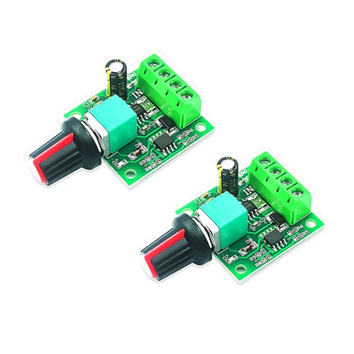 WOWOONE 2Pcs PWM DC Motor Speed Controller 12v 7.2v 6v 5v 3v 1.8v 2A 30W, Low Voltage PWM Speed Controller for Electric Motor, PWM Controller 1803BK 1803B, Variable Speed DC Motor Control with Switch