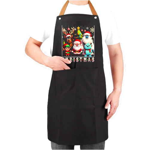 Generic Christmas Friends Santa Rudolph Snowman Family Xmas Kids Aprons For Women