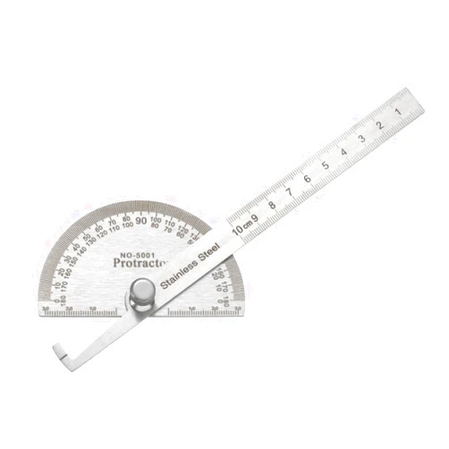 Urjumpea 180 Degree Spin Angle Finder Protractor Multifunctiona Stainless Steel Workman Round Head Measuring Ruler