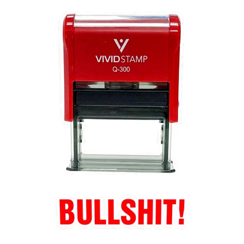 Vivid Stamp Bullshit! Self Inking Rubber Stamp (Red Ink) - Large