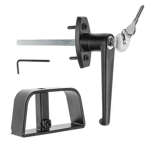 Yaegoo Shed Door Latch L-Handle Lock Kit with 2 Keys, 4-1/2