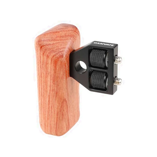 CAMVATE DSLR Wood Wooden Handle Grip Mount Support for DV Video Cage Rig (Left Hand) - 1242