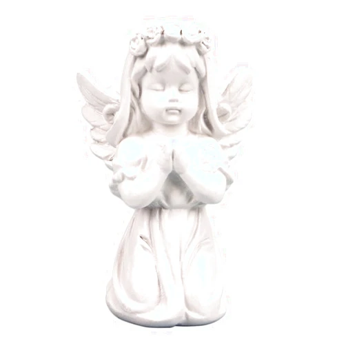 Comidox 1Pcs Sweet Resin Praying Angel Statue 4.3 Inches Girl Angel Figurine Beautiful Kneeling Angel Sculpture for Home Office and Garden Décor