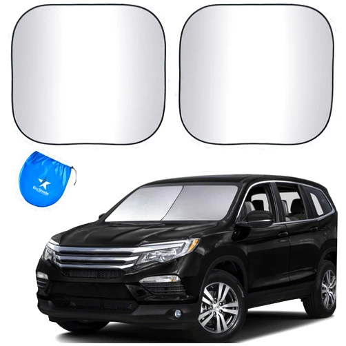 EzyShade Windshield Sun Shade with Shield-X Reflective Technology. See Vehicle Size-Chart. Foldable Car Sunshade for Front Windshield Window Car SUV Van Truck. Sun Visor Heat Shield. Max (L) Size