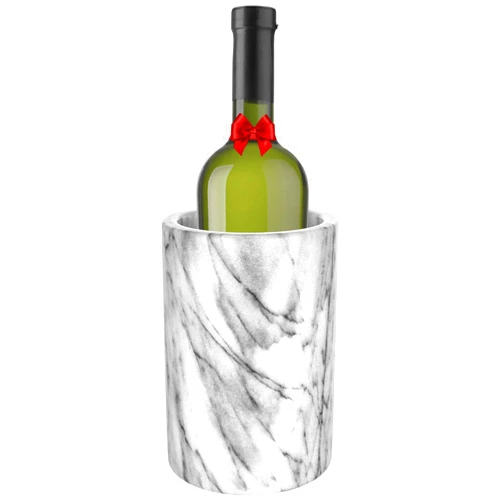 Modern Innovations Marble Wine Chiller Bucket - Wine Bottle Cooler for Parties – Keep Beverages Chill in This Champagne/Wine Bucket – Marble Wine Bottle Chiller – Holds 750ml Bottle (Grey)