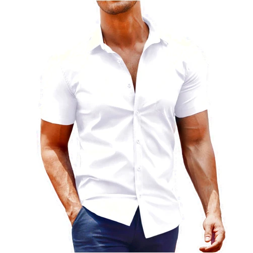 COOFANDY Men's Muscle Fit Dress Shirt Short Sleeve Button Down Shirts with Pocket