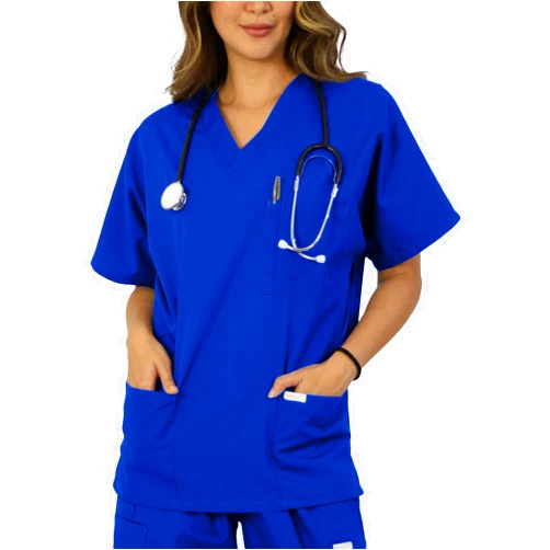 HEEDFIT Premium Quality Scrub Top for Professionals - V-Neck Scrub for Men and Women with Multiple Pockets